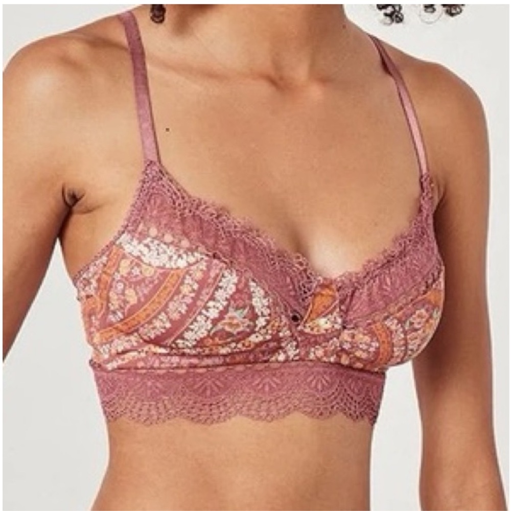 SPELL AND THE GYPSY PURPLE GOLDEN FLORAL PRINT AUBURN CITY LIGHTS LACE BRALETTE - Picture 8 of 10
